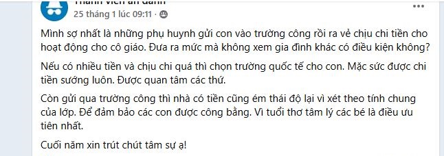 Những dòng chia sẻ gây tranh cãi của phụ huynh