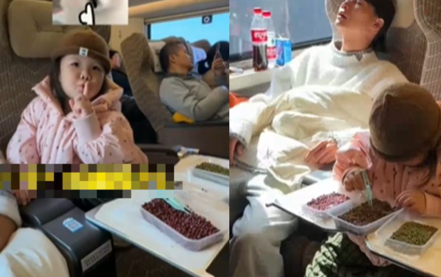 Em lặng lẽ mở chiếc túi nhỏ, đổ ra một ít đậu đỏ lẫn đậu xanh rồi bắt đầu tỉ mỉ phân loại từng hạt.