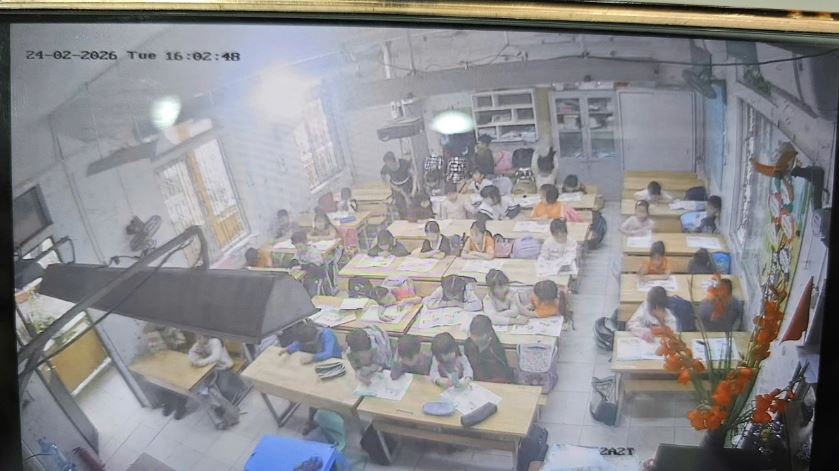 Hình ảnh lớp học khi vụ việc xảy ra