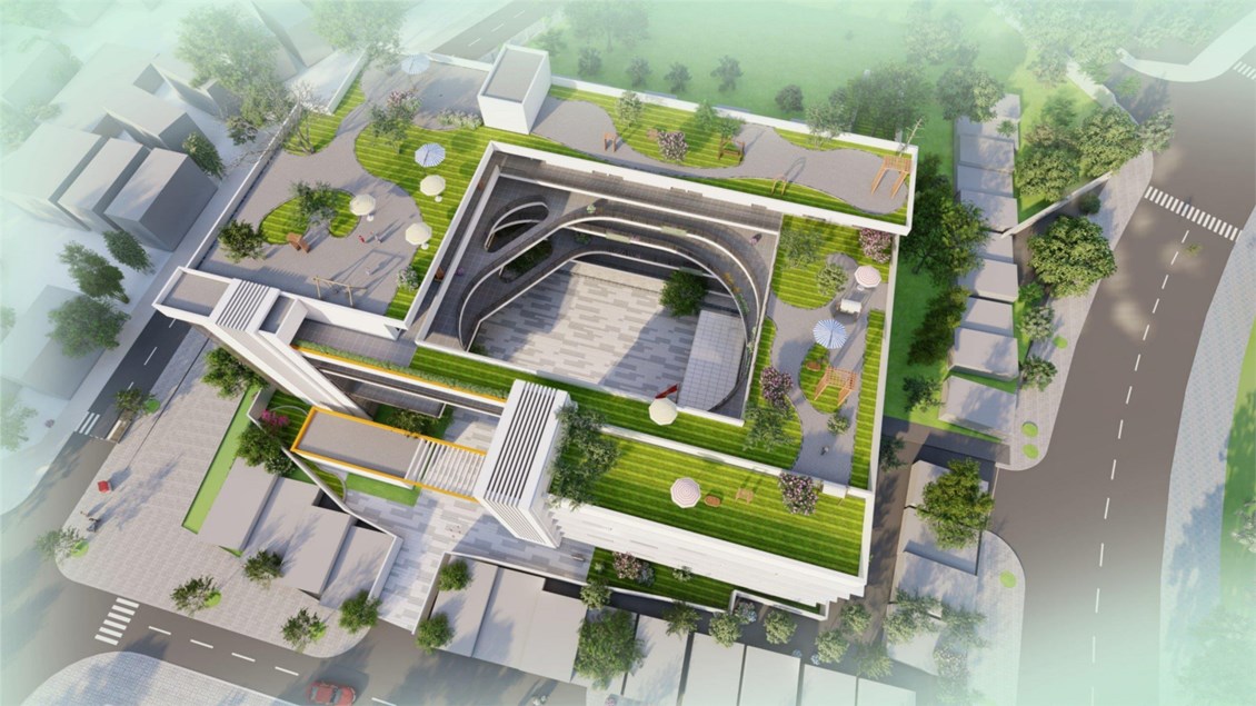 Một số hình ảnh phối cảnh của trường THPT Hoàng Cầu