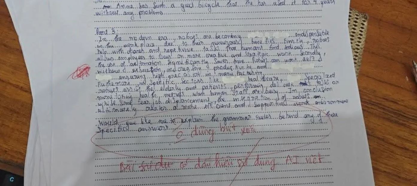 Bài thi tiếng Anh lạm dụng AI quá mức