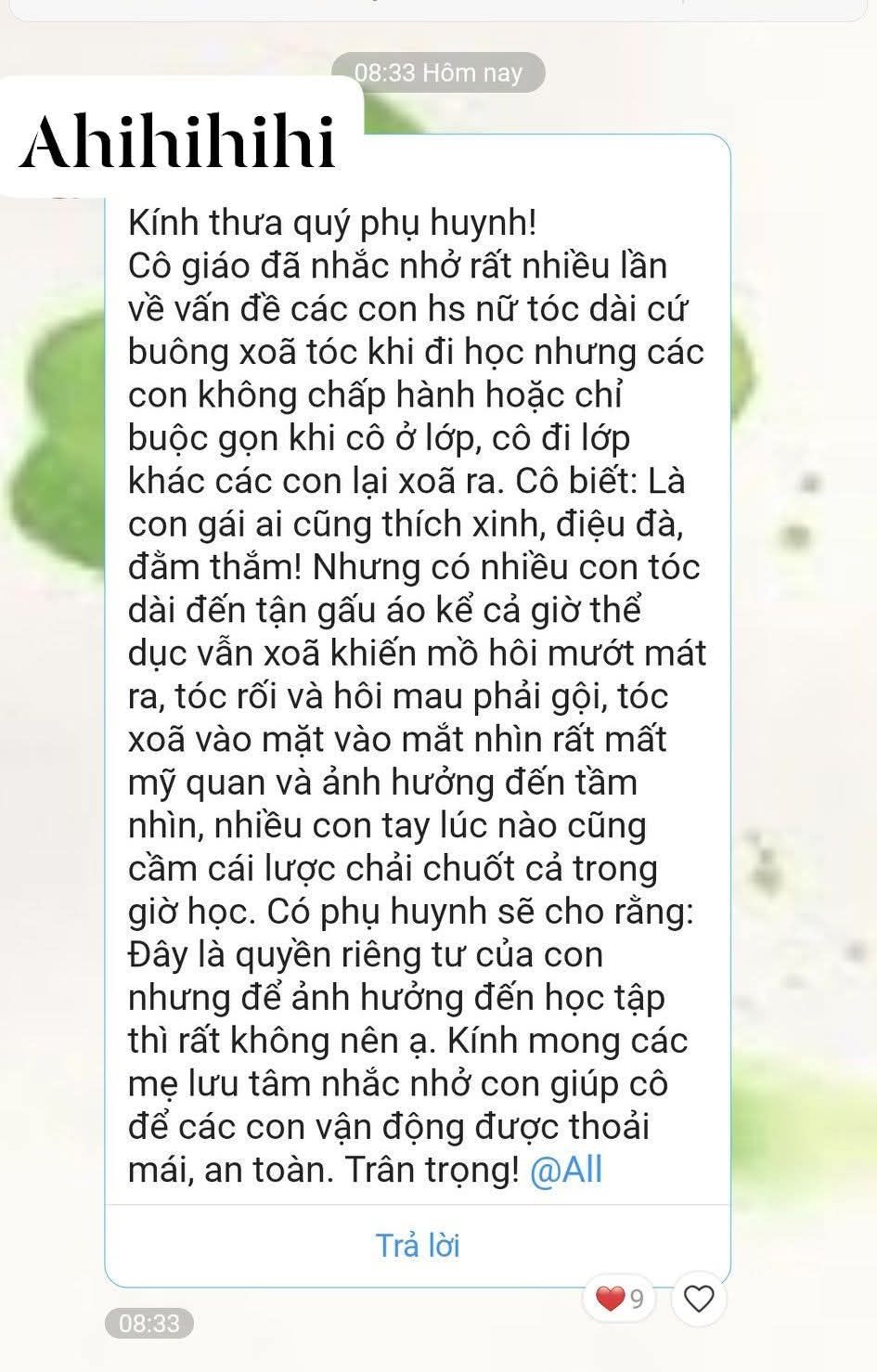 Tin nhắn của cô giáo