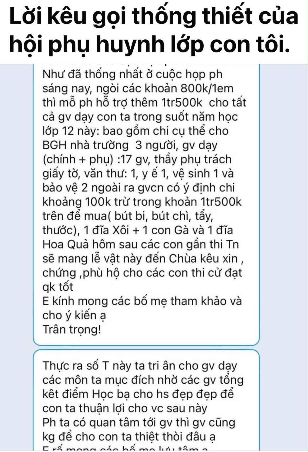  Tin nhắn gây tranh cãi