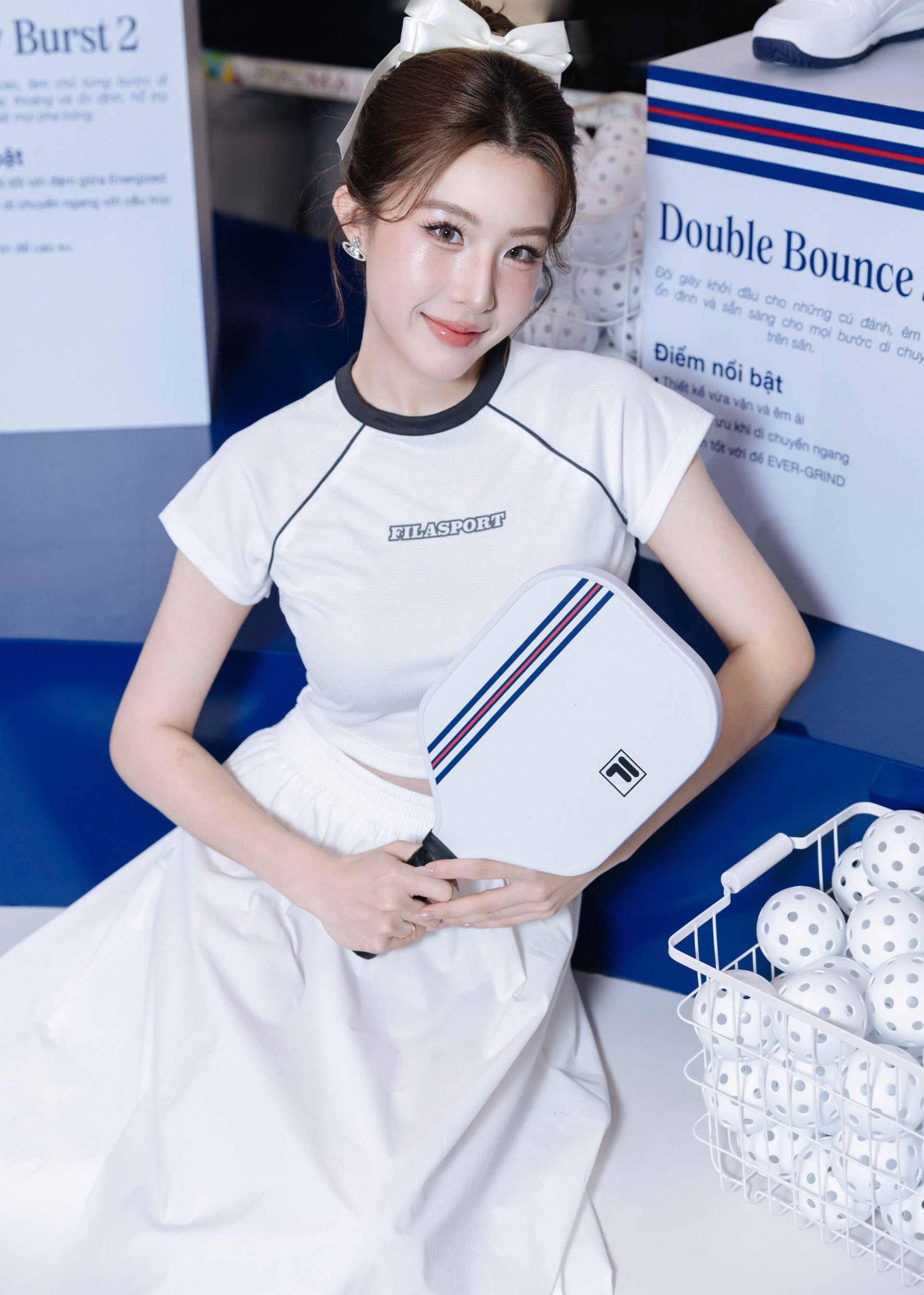 Minh Hằng, Jun Phạm, Duy Khánh cháy hết mình tại  “Sân chơi FILA Pickleball” ngay giữa trung tâm thương mại 