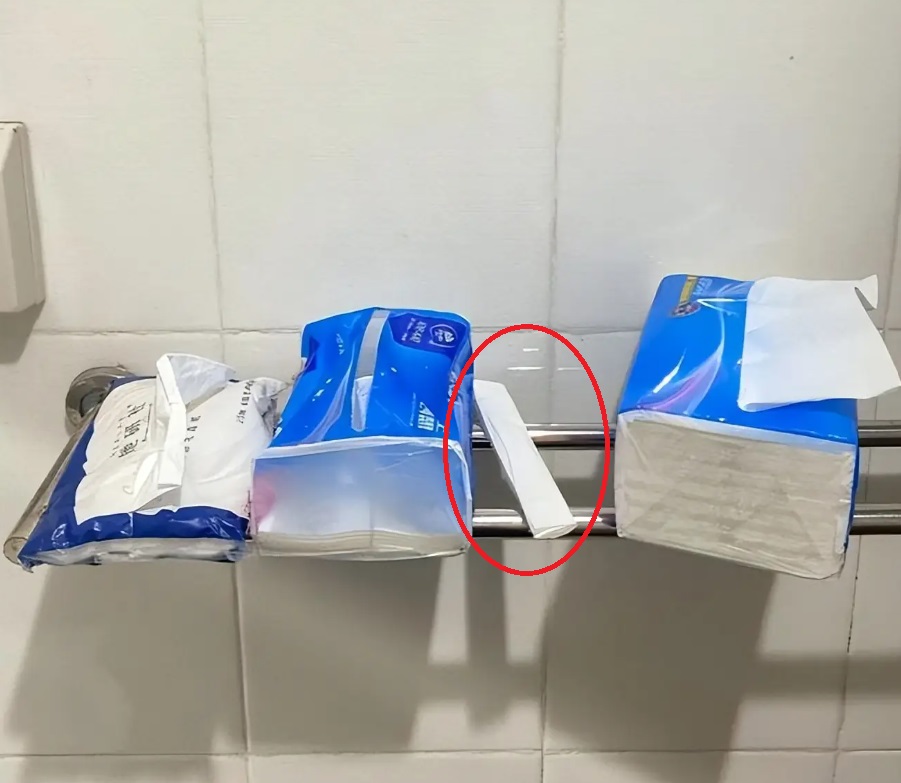 Cuộn giấy của cô gái là loại rẻ tiền nhất