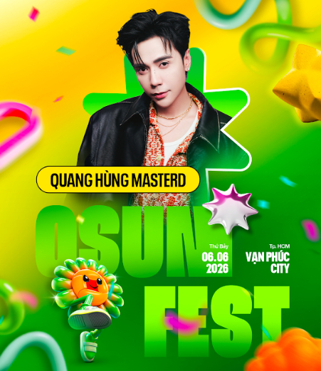 Quang Hùng MasterD, RHYDER, Pháp Kiều hội ngộ cùng HIEUTHUHAI tại OSUNFEST 2026