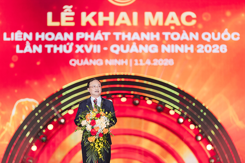  Tổng Giám đốc Đài Tiếng nói VOV Đỗ Tiến Sỹ phát biểu nhấn mạnh mục tiêu đổi mới, đưa 