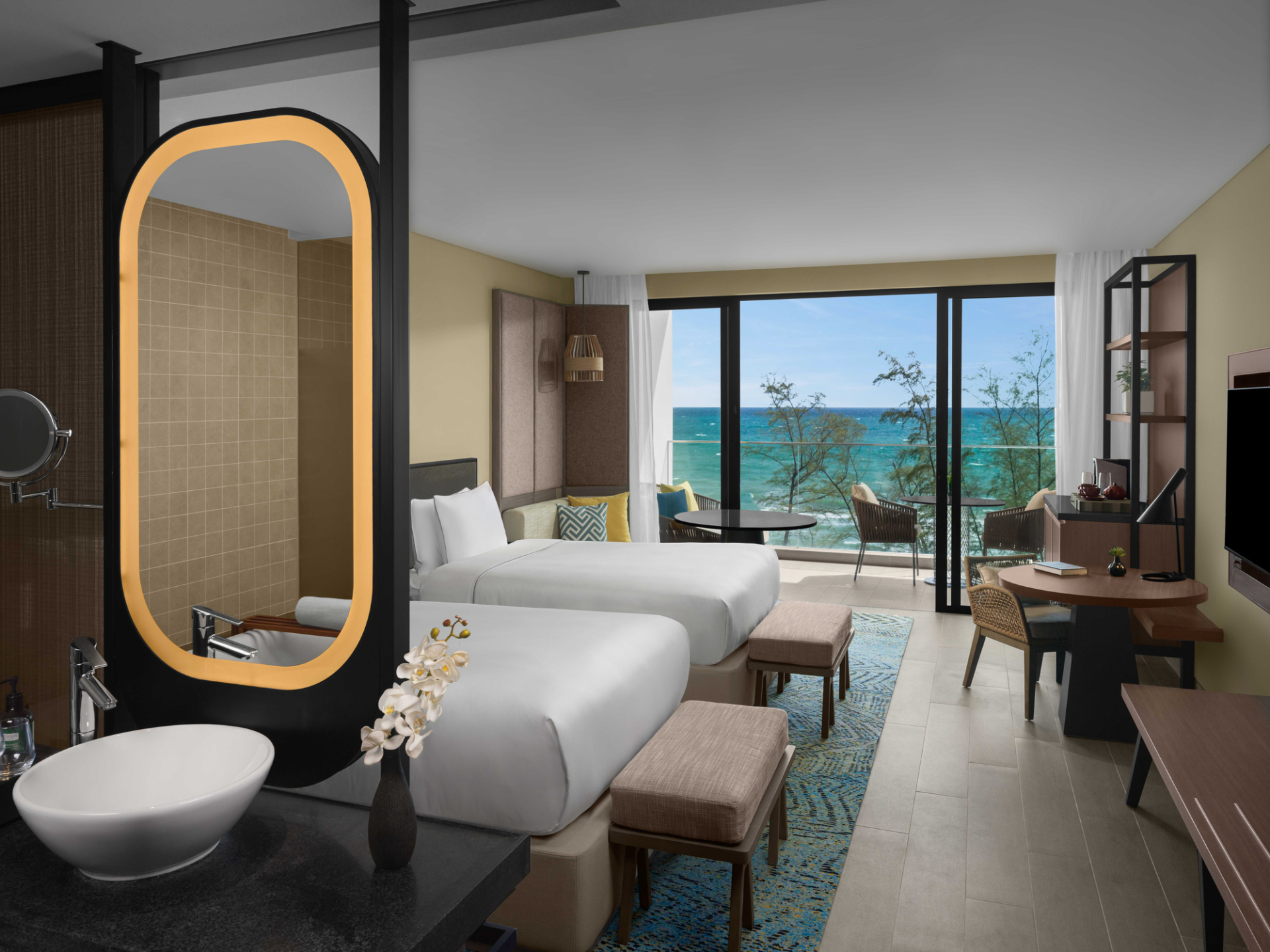 Crowne Plaza Phu Quoc Starbay sở hữu 308 phòng nghỉ, suite và biệt thự, phục vụ kèm bữa sáng buffet hằng ngày
