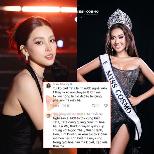 Tiểu Vy gây tranh cãi khi ngồi chung bàn nhưng không nói chuyện với Tata - Ảnh: Idol Live