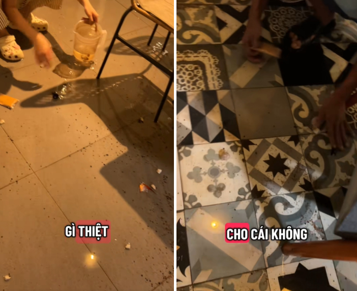 Con đập vỡ bể cá quán cafe nhưng bố mẹ thản nhiên