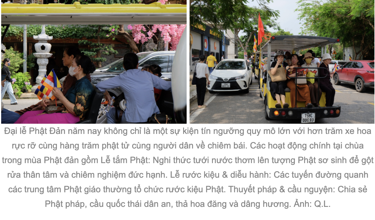 Ô tô xếp dài hàng cây số dọc đường biển Đồ Sơn dự Đại lễ Phật đản chùa Hang