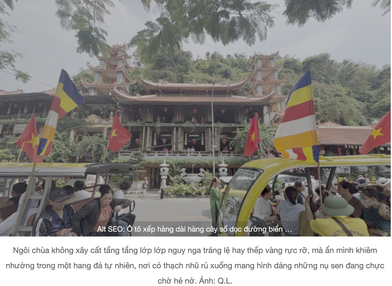 Ô tô xếp dài hàng cây số dọc đường biển Đồ Sơn dự Đại lễ Phật đản chùa Hang