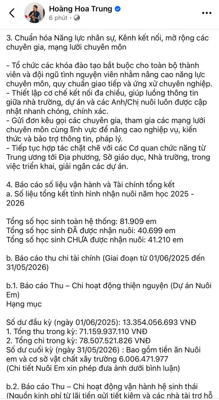 Sau gần nửa năm im lặng, Hoàng Hoa Trung lên tiếng xin lỗi về dự án Nuôi em và khóa bình luận