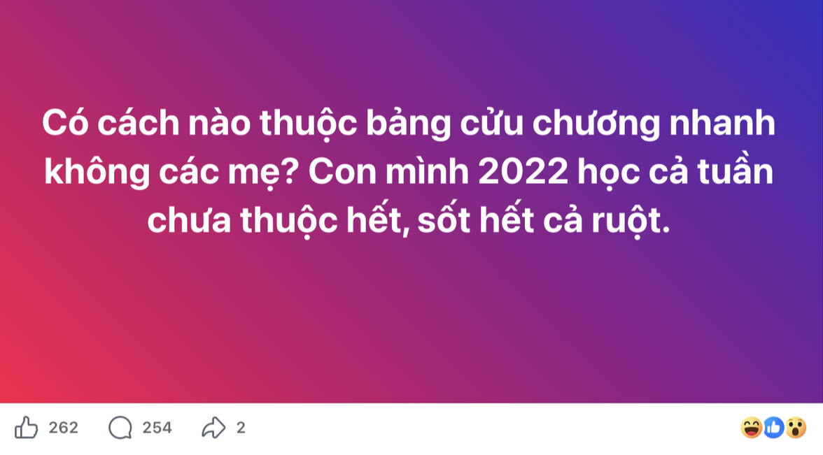 Hỏi 1 câu về bảng cửu chương, bà mẹ bị 