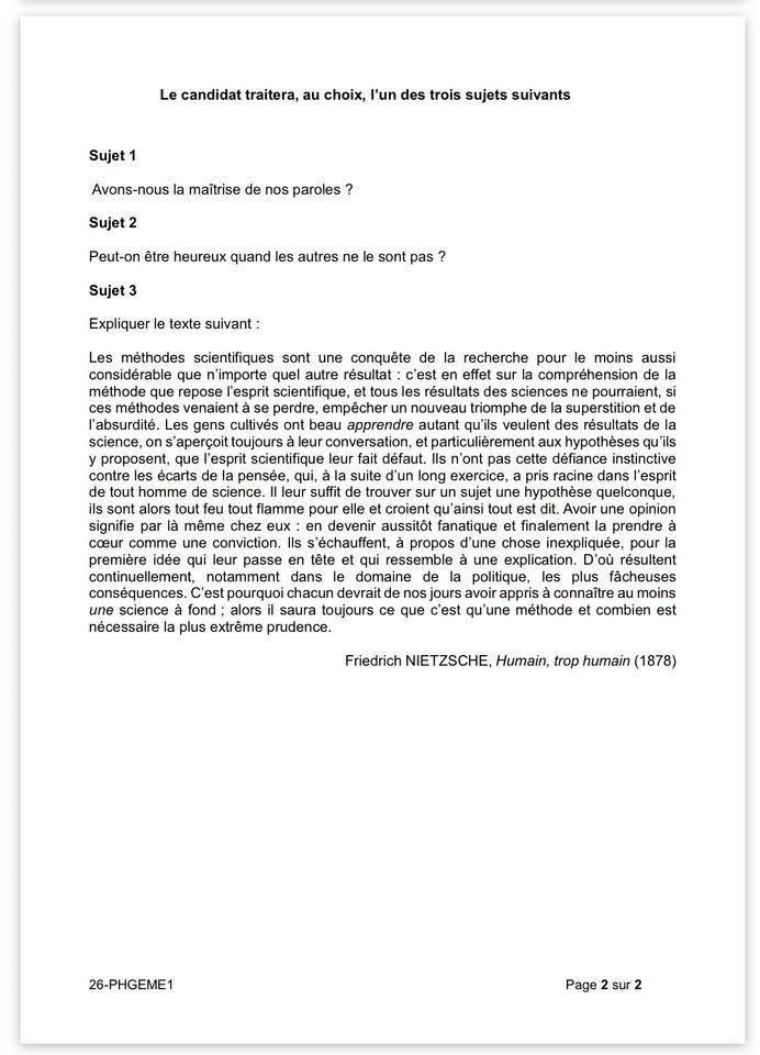 “Peut-on être heureux quand les autres ne le sont pas ?” (Liệu chúng ta có thể hạnh phúc khi người khác đang bất hạnh (không hạnh phúc) không?)