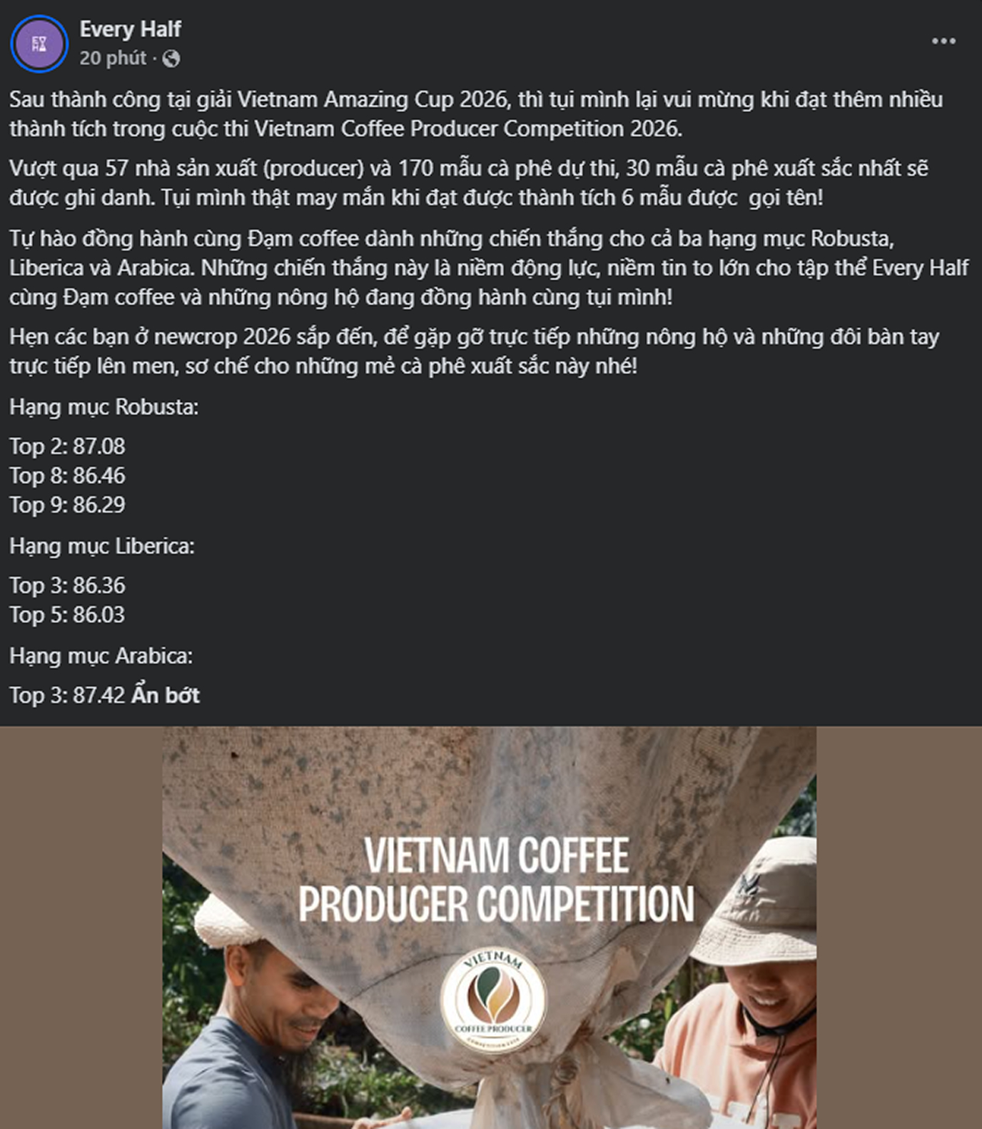 Every Half Coffee của Nguyễn Hải Ninh báo tin vui