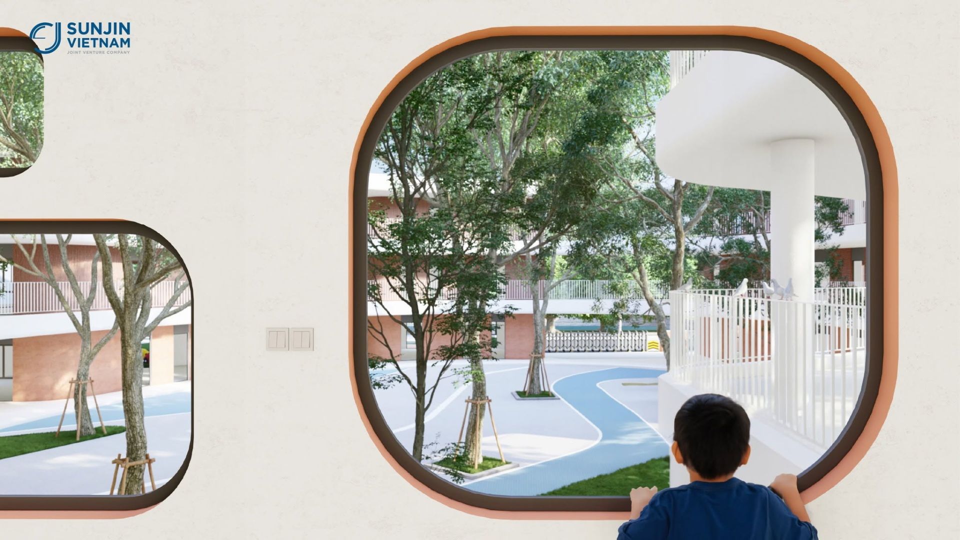 Hình ảnh phối cảnh của ngôi trường mới. Nguồn ảnh: Sunjin Vietnam