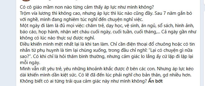 Tâm sự của cô giáo nhận nhiều sự đồng cảm