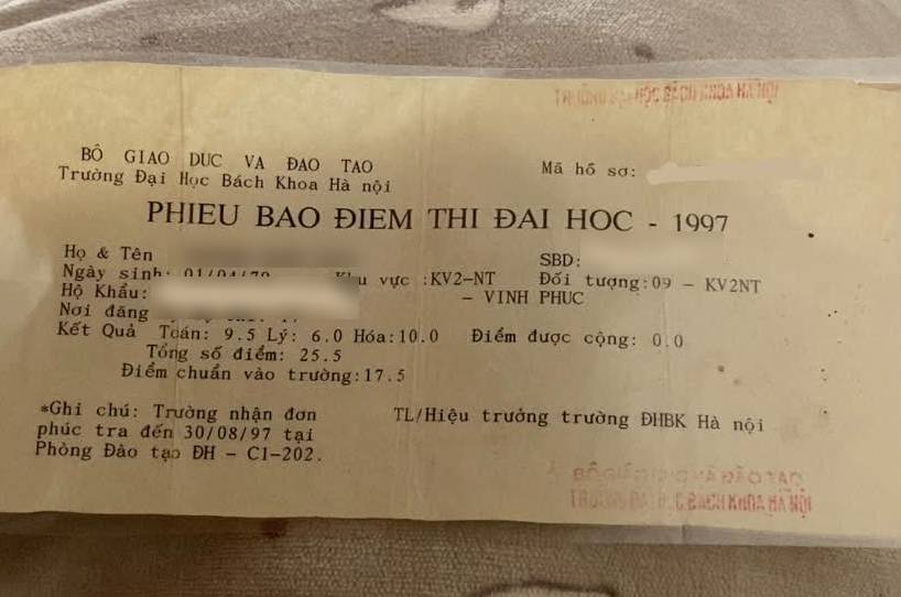 Giấy báo điểm gây chú ý (Ảnh: 6th12.06)