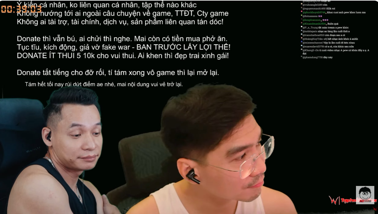 Livestream tâm trạng của PewPew được Độ Mixi chiếu lại thu hút 314 nghìn lượt xem.