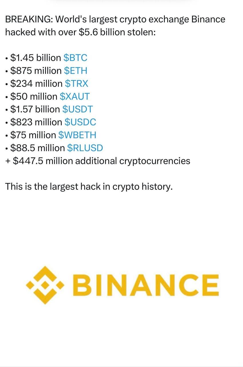 Bài đăng liệt kê các khoản tài sản bị cho là đã rời khỏi Binance, lan truyền trên mạng xã hội sáng 30/10. Ảnh: X
