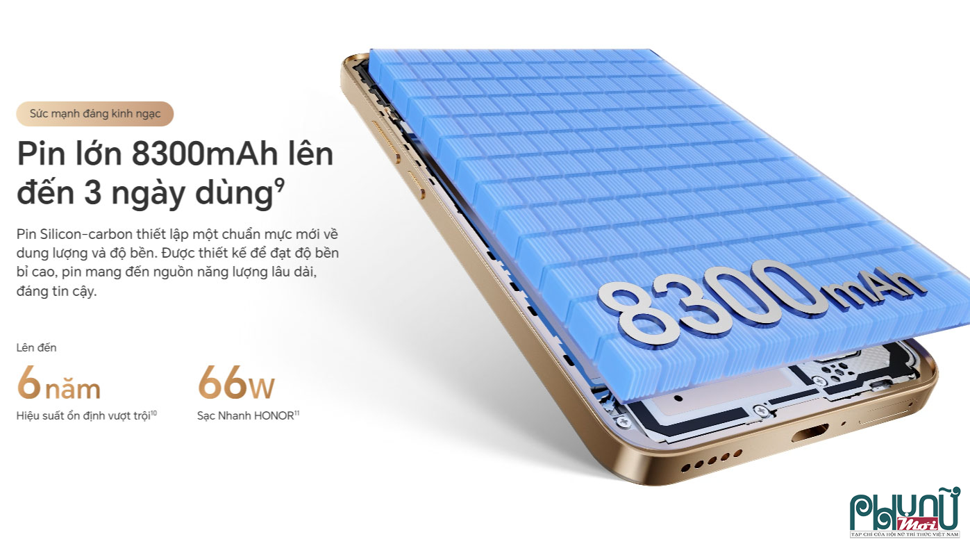 Pin lớn 8300mAh lên đến 3 ngày dùng