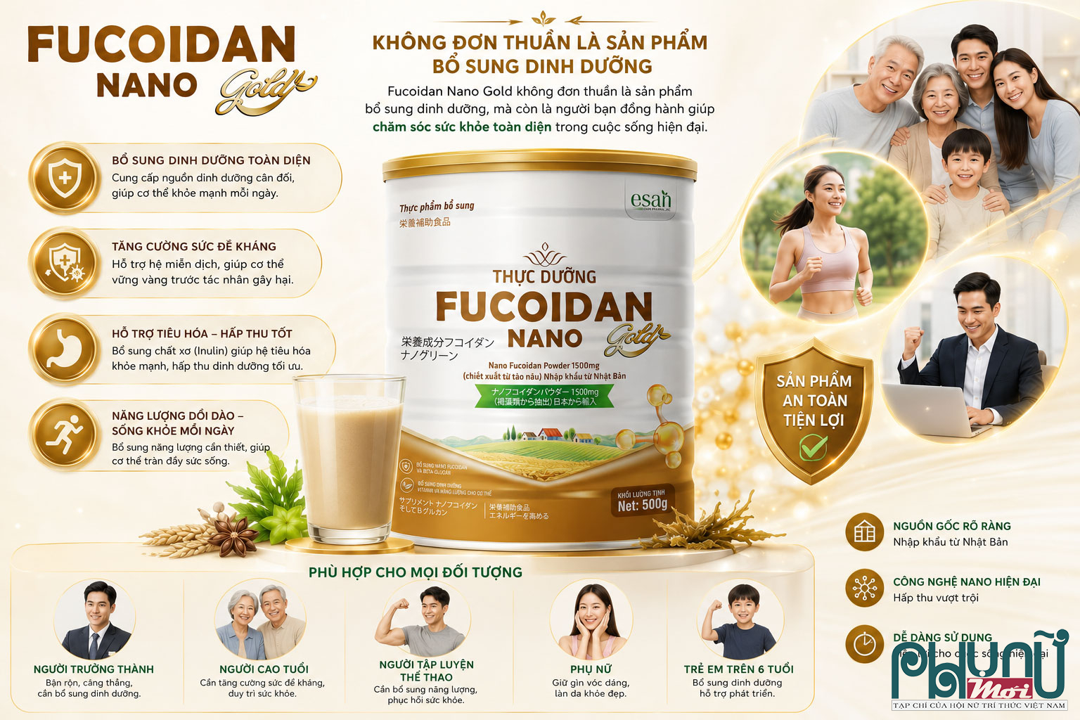 Fucoidan Nano Gold được đánh giá cao nhờ sự tiện lợi