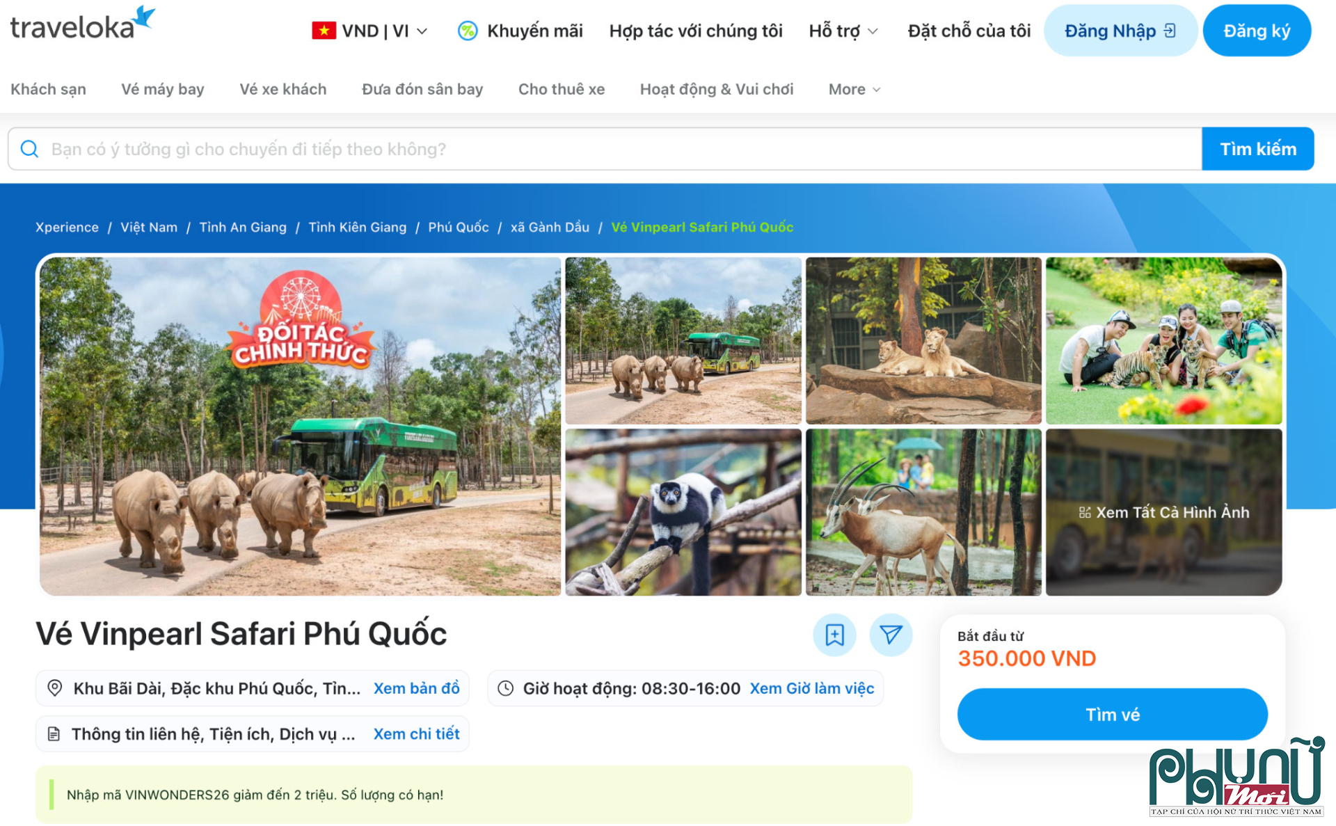 Vì sao nên đặt vé Vinpearl Safari Phú Quốc qua Traveloka?
