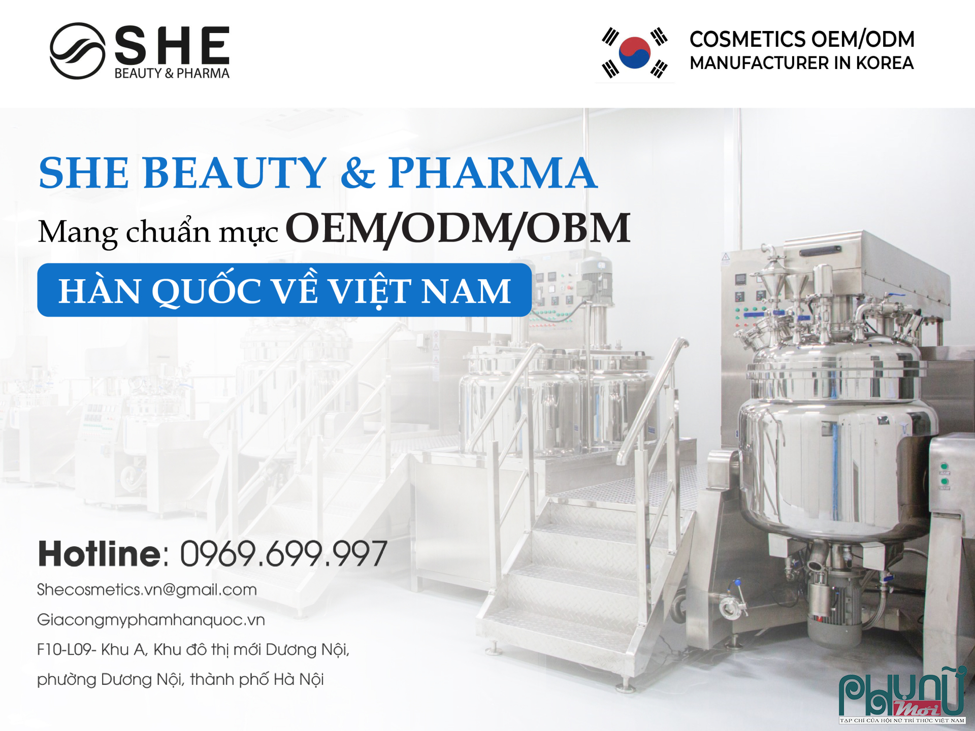 SHE Beauty & Pharma – Mang chuẩn mực gia công mỹ phẩm Hàn Quốc về Việt Nam