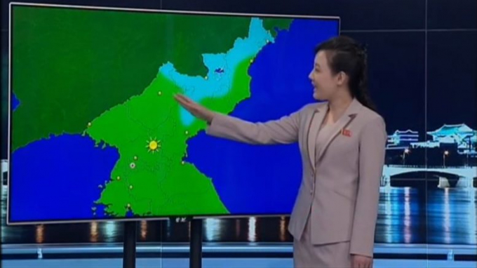 Bản tin thời tiết ghi hình trực tiếp của Đài truyền hình Trung ương Triều Tiên 