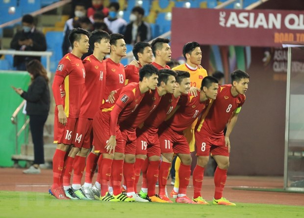 Đội hình xuất phát của đội tuyển Việt Nam. (Ảnh: Tuấn Anh/TTXVN)