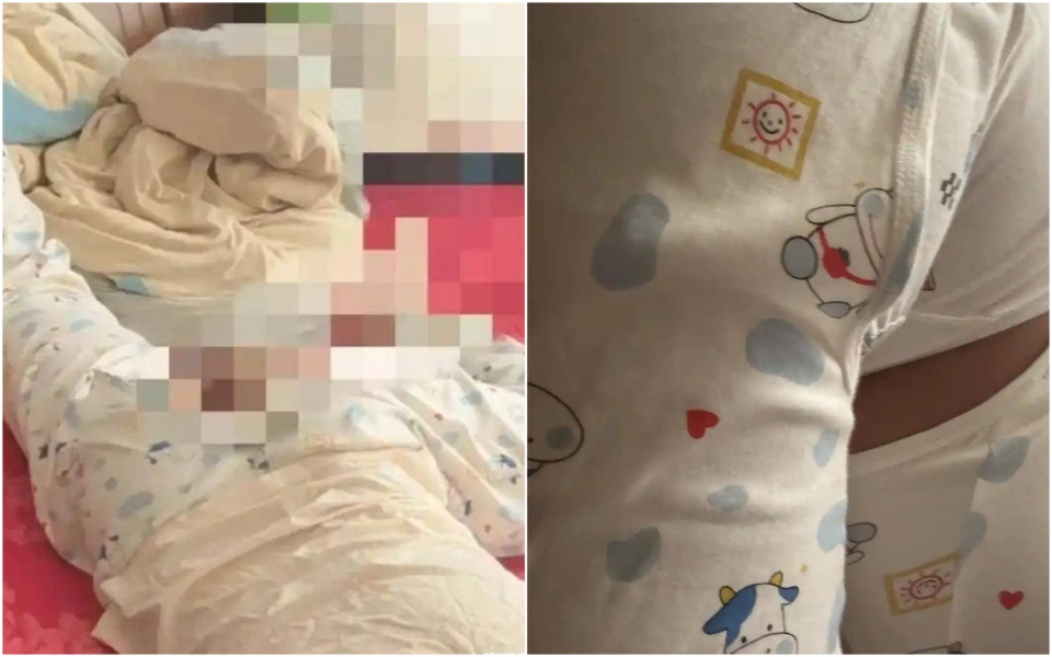 Những hình ảnh người mẹ đăng tải gây ra nhiều tranh cãi (Ảnh: Chụp màn hình Douyin)