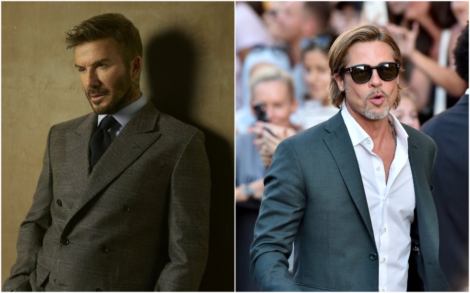 David Beckham và Brad Pitt - 2 ông bố nổi tiếng thế giới (Ảnh: @davidbeckham/Instagram & Axelle/Bauer-Griffin/Getty Images)