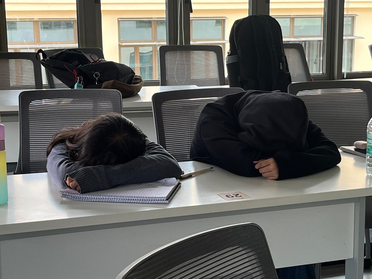 Khảo sát cho thấy tỷ lệ học sinh Hàn Quốc ngủ chưa đủ 6 tiếng/ngày lên đến gần 50% (Ảnh: Pinterest)