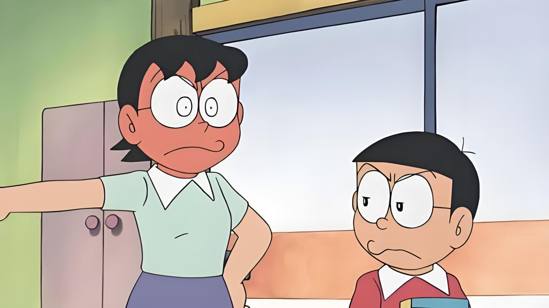 Dù hay bị mẹ mắng nhưng Nobita vẫn là một cậu bé hạnh phúc (Ảnh chụp màn hình)