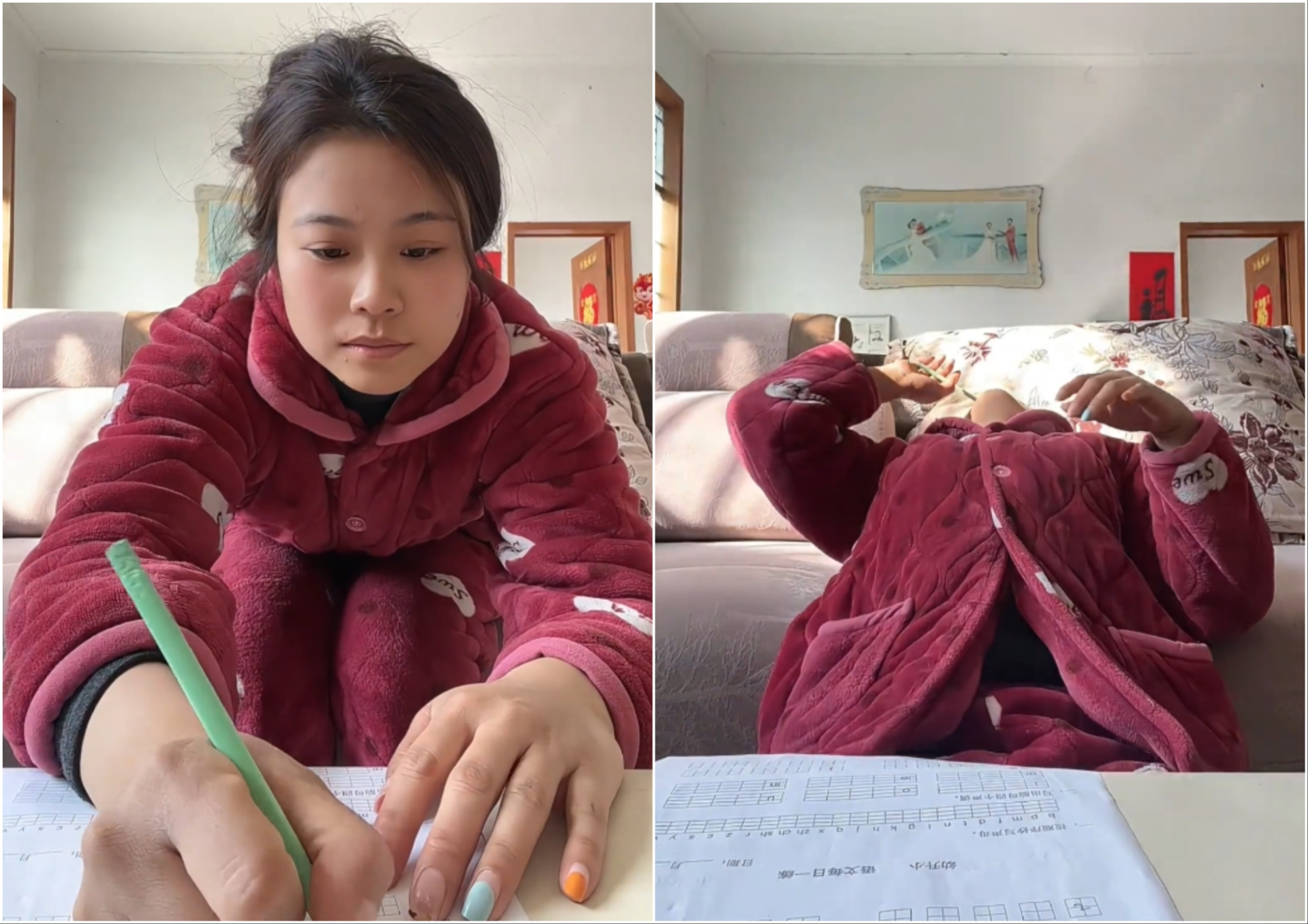 Bà mẹ quay clip mô phỏng con trai mình và gây sốt vì diễn quá giống (Ảnh chụp màn hình)