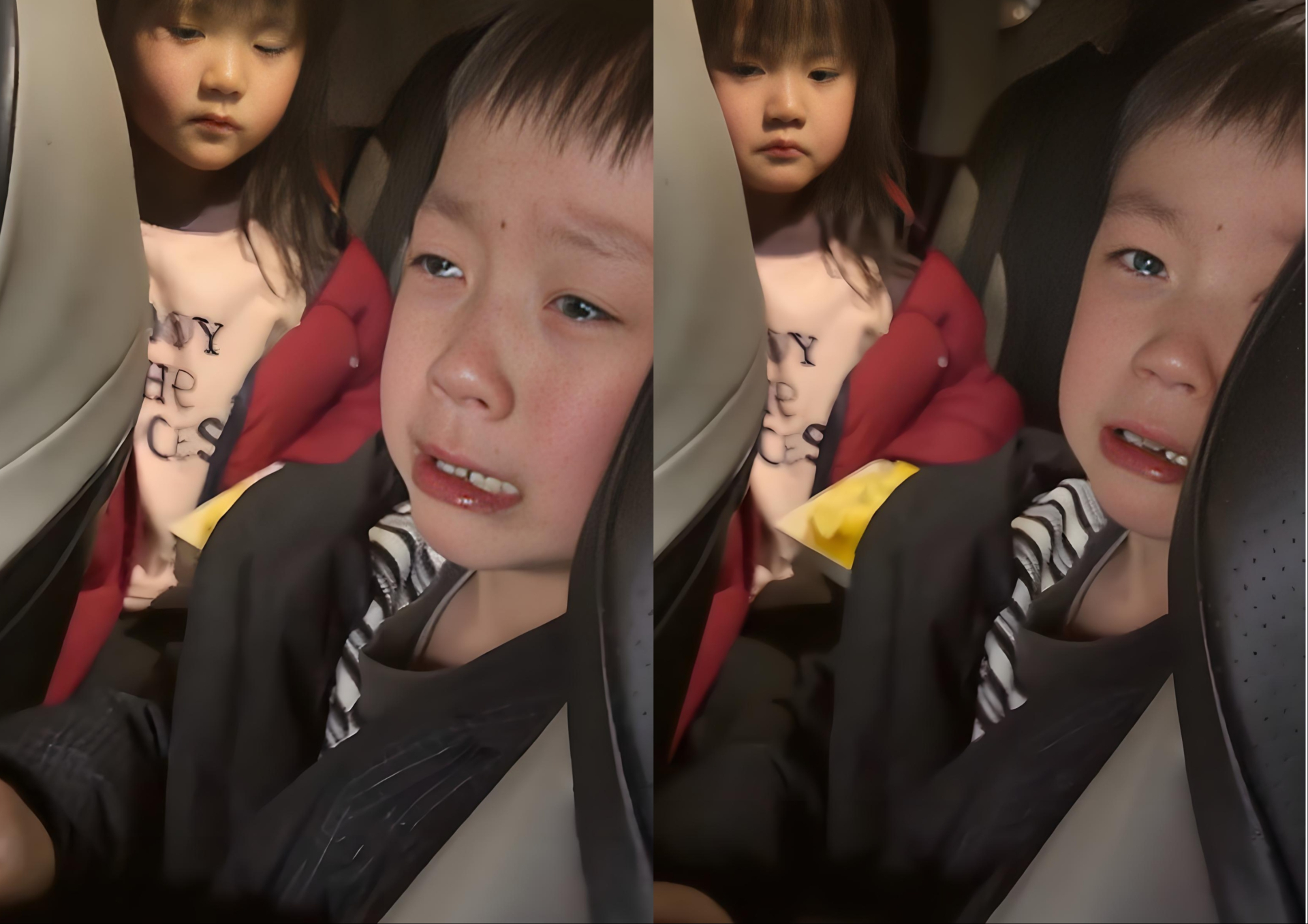 Cậu bé khóc dữ dội khi thấy chiếc bánh không còn nguyên vẹn (Ảnh chụp màn hình)