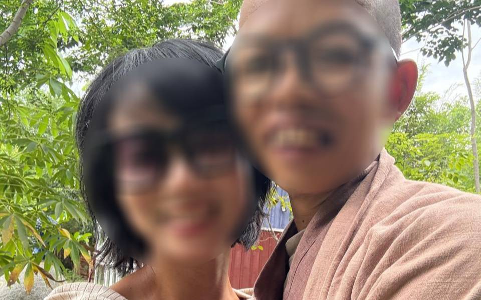 Hình ảnh lan truyền trên mạng được cho là ông Thích Nhuận Đạt có mối quan hệ tình cảm với cô Tym