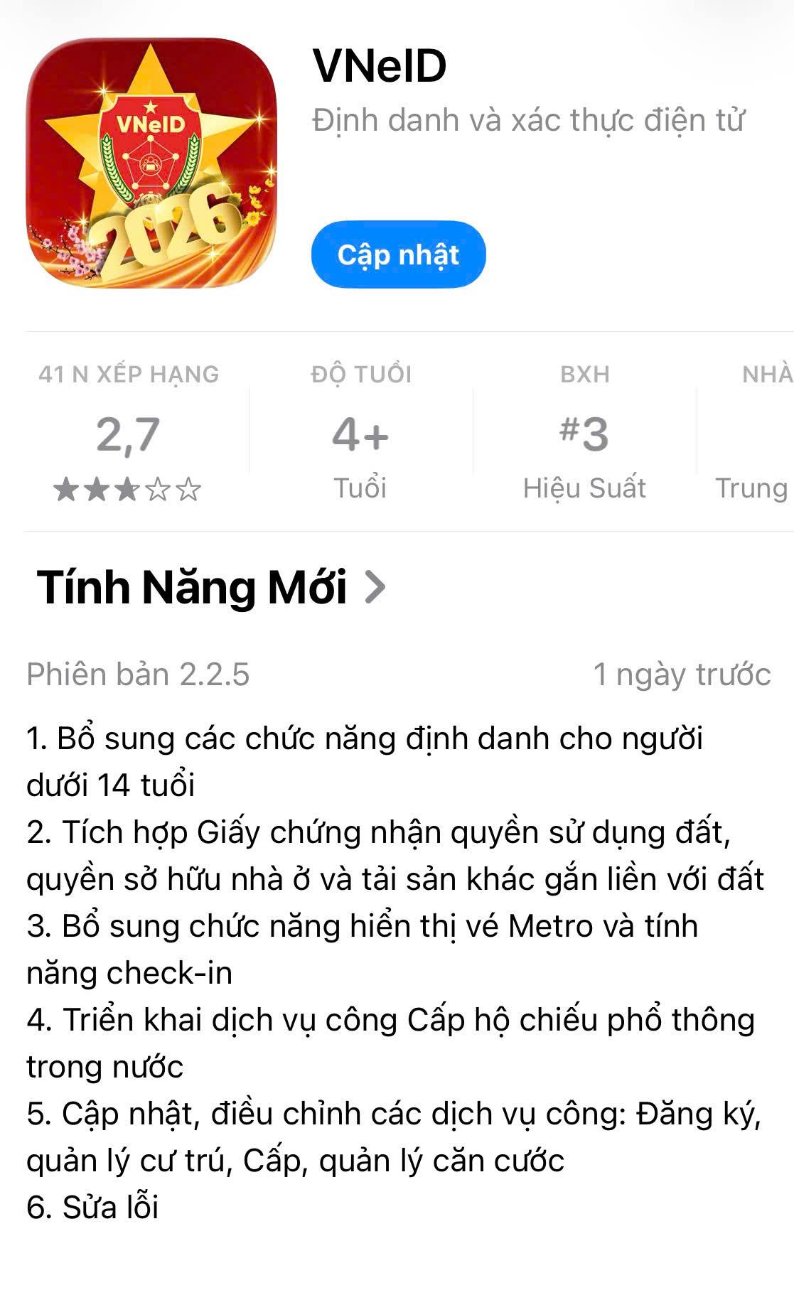 5 thay đổi quan trọng trong bản cập nhật mới nhất của VNeID