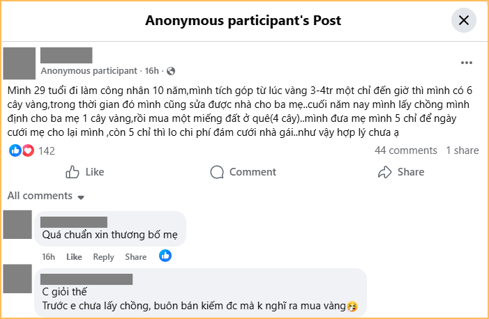   Nguyên văn bài đăng tâm sự của cô (Ảnh chụp màn hình)  