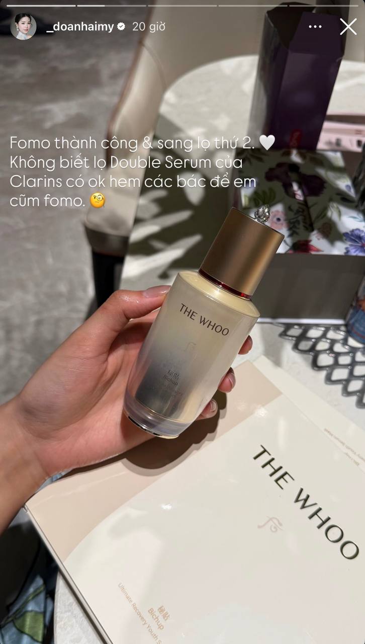 Tiểu thư Doãn Hải My chống già bằng chai serum gần 3 triệu, ưng quá mua luôn lại lần 2 
