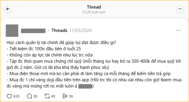   Bài đăng đạt 23.200 lượt xem và thu hút nhiều tương tác trên Threads (Ảnh chụp màn hình)  