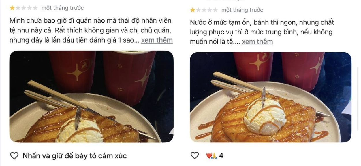 Đánh giá quán từ Google Review.