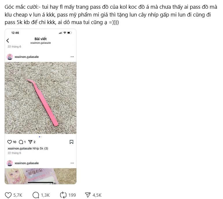 Xoài Non cũng từng gây tranh cãi khi pass đồ. (Ảnh: Cáp màn hình)