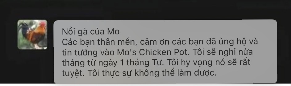 Chủ quán đăng tâm thư xin nghỉ vì không thể trụ nổi