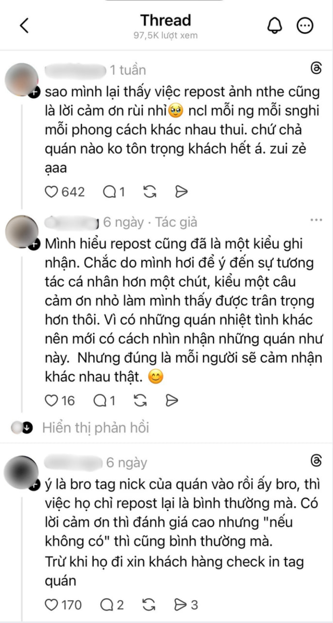 Tranh cãi chuyện nhiều quán cafe ngó lơ ảnh khách tag: 