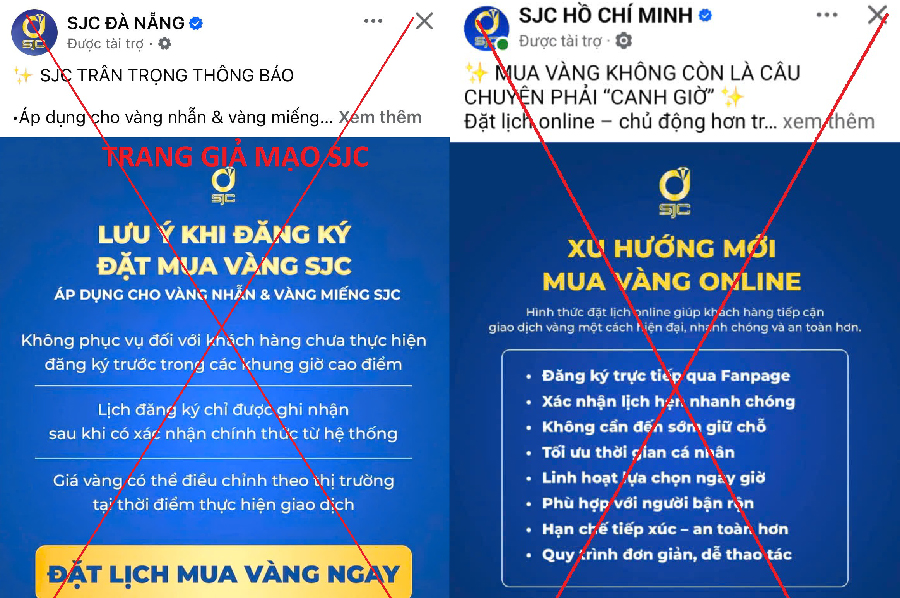 Trang fanpage giả mạo SJC