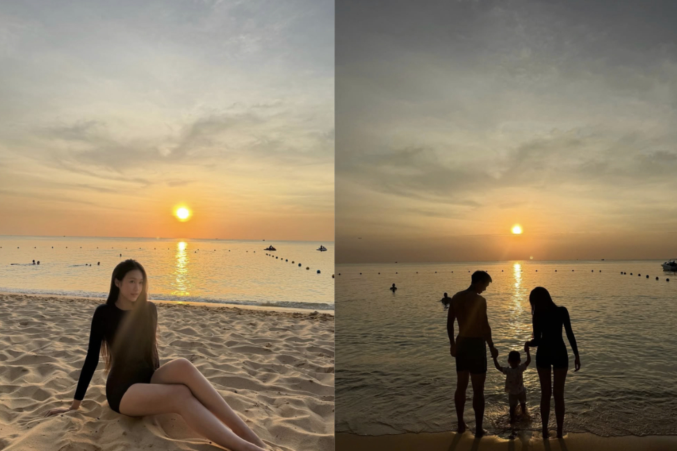 Cả gia đình trong chuyến đi Phú Quốc gần đây.