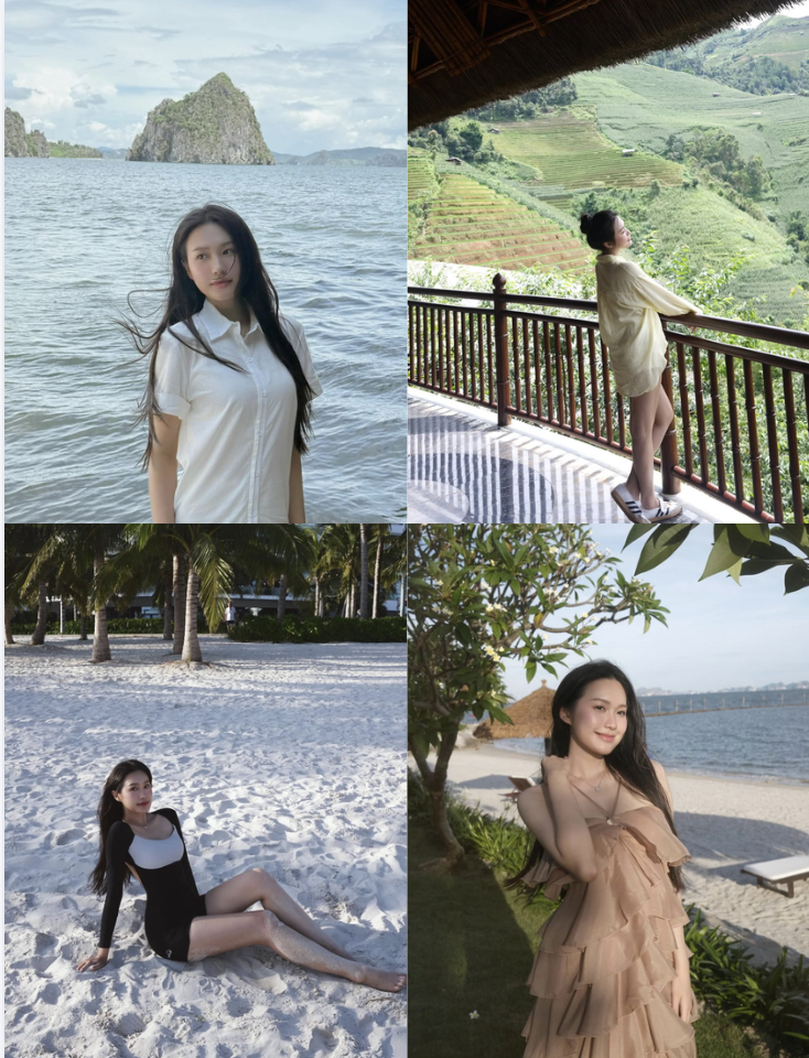 Sắc vóc xinh đẹp của cô nàng khi vi vu nơi mình thích nhất.