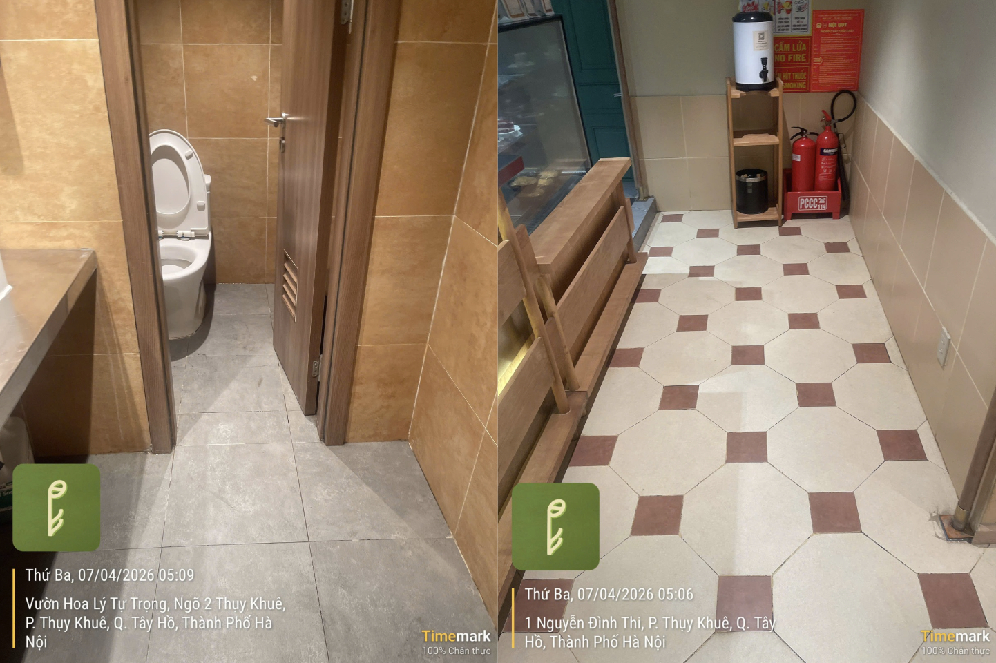 Đại diện Phê La cung cấp hình ảnh vệ sinh tại chi nhánh Nguyễn Đình Thi, không phải chi nhánh Trích Sài mà khách hàng phản ánh.